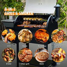 Load image into Gallery viewer, Z Grills Wood Pellet Grill &amp; Smoker, 8 in 1 BBQ Grill for Outdoor Cooking, Auto Temperature Control, 697 sq in Cooking Area, 7002E
