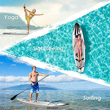 Load image into Gallery viewer, ANCHEER Inflatable Stand Up Paddle Board (6 Inches Thick), iSUP Package W/Premium SUP Accessories &amp; Backpack, Wide Non-Slip Deck, Big Fin, Adjustable Paddle, Leash, Hand Pump,Youth &amp; Adult

