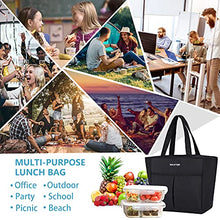 Load image into Gallery viewer, MAXTOP Lunch Bags for Women,Insulated Thermal Lunch Tote Bag,Lunch Box with Front Pocket for Office Work Picnic Shopping (Black, Small)
