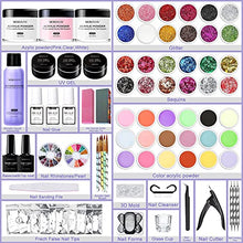Load image into Gallery viewer, Morovan Acrylic Nail kit Acrylic Powder and Liquid Set With Glitter Acrylic Nail Brush Nail Tips Acrylic Nail Supplies for Acrylic Nails Extension Starter Kit
