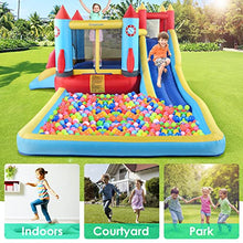 Load image into Gallery viewer, AKEYDIY Bounce House with Blower Giant Inflatable Slide Bouncy Castle for Kids 3-12 with Pool,Ball Pit,Climbing Wall,Bouncing Area,water Slide Rocket Jumping Castle,Pool Splash Indoor/Outdoor
