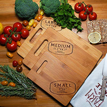 Load image into Gallery viewer, Personalized Cutting Board - 9 Designs |6" x 9"| Bamboo Cutting Board - Wedding Gifts for the Couple, Housewarming Gifts, Anniversary Gift, Grandma Gifts, Engraved Kitchen Sign &amp; Decor - Handle
