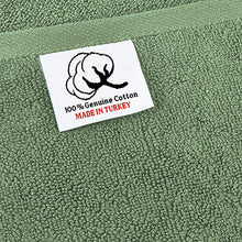 Load image into Gallery viewer, Luxury Turkish Cotton Washcloths for Easy Care, Extra Soft &amp; Absorbent, Fingertip Towels, 4 Pack Washcloth Set by United Home Textile, Sage Green
