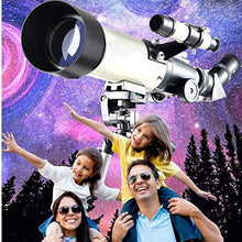 Load image into Gallery viewer, Telescope for Kids 70mm Apeture Travel Scope 400mm AZ Mount - Good Partner to View Moon and Planet - Good Travel Telescope with Backpack for Kids and Beginners
