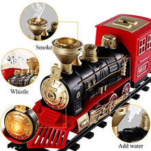 Load image into Gallery viewer, SNAEN Train Sets w/ Steam Locomotive Engine, Cargo Car and Tracks, Battery Powered Play Set Toy w/ Smoke, Light &amp; Sounds, for Kids, Boys &amp; Girls 3 4 5 6 7 Years Old
