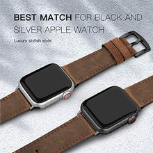 Load image into Gallery viewer, EDIMENS Leather Bands Compatible with Apple Watch 45mm 42mm 44mm Band Men Women, Vintage Genuine Leather Wristband Replacement Band Compatible for Apple Watch iwatch Series 7 6 5 4 3 2 1, SE Sports Retro Walnut

