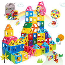 Load image into Gallery viewer, KIDCHEER Magnetic Tiles 72PCS STEM Toddler Toys for 3+ Year Old Boys and Girls Kids Castle Magnet Building Blocks Game Educational Stacking Gift for Boys &amp; Girls - Compatible with Major Brands Blocks
