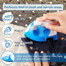 Load image into Gallery viewer, Mini Craft Iron Mini Heat Press Mini Iron Portable Handy Heat Press Small Iron with Charging Base Accessories for Beads Patch Clothes DIY T-Shirts Shoes Heat Transfer Vinyl Projects (Blue)
