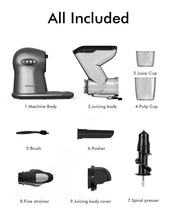 Load image into Gallery viewer, SiFENE Cold Press Juicer, 3” Wide Dual Chute Whole Slow Masticating Juicer Machine with Anti-Clog Function for Celery Wheatgrass, Fruit and Vegetable Juice Extractor, BPA-Free, Easy to Clean
