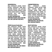 Load image into Gallery viewer, SNICKERS, TWIX, 3 MUSKETEERS &amp; MILKY WAY Full Size Chocolate Candy Bars Variety Mix, 33.31-Ounce 18-Count Box
