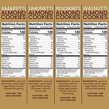 Load image into Gallery viewer, Piccola Cucina Regali Assorted Italian Almond Macaroon Cookies - 4 Pack (Almond, Lemon Lavender, Pistachio, Maple Walnut) Gluten Free, Dairy Free
