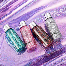 Load image into Gallery viewer, GL-Turelifes Mermaid Sequins Chunky Glitter Liquid Eyeshadow Glitter Body Gel Festival Glitter Cosmetic Face Hair Nails Makeup Long Lasting Sparkling 30g (09# White)
