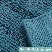 Load image into Gallery viewer, Turquoize Non-Slip Bath Mat Oversize Bathroom Rug Shag Shower Mat Ultra Soft &amp; Water Absorbent Bath Rug for Bathroom/Kitchen Washable Rug, Perfect for Doormats, Tub, Size 59" X 20", Turquoise Blue
