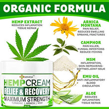 Load image into Gallery viewer, Hemp Cream - 3,500,000 - Relieve Muscle, Joint, Foot &amp; Back with Hemp + Turmeric + Arnica | Natural Hemp Oil Extract Gel - Made in USA - 4oz
