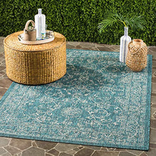 Load image into Gallery viewer, Safavieh Courtyard Collection CY8680-37221 Turquoise Indoor/ Outdoor Area Rug (4' x 5'7")
