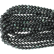 Load image into Gallery viewer, CHEAVIAN 45PCS 8mm Natural Black Obsidian Gemstone Round Loose Beads Crystal Energy Stone Healing Power for DIY Jewelry Making 1 Strand 15"
