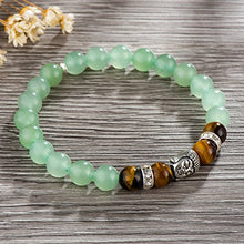 Load image into Gallery viewer, POSHFEEL 8mm Green Aventurine Stone Beads Buddha Stretch Bracelet, Unisex,7.5"
