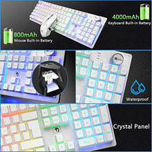 Load image into Gallery viewer, FELiCON Rechargeable Gaming Wireless Keyboard and Mouse Set Rainbow RGB LED Backlit Suspended Keycap Mechanical Feel 4800mAh Large Capacity Lithium Battery for Mac PC Laptop Computer Game Work Office
