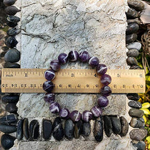 Load image into Gallery viewer, Chengmu 12mm Banded Amethyst Stretch Bracelet for Men Natural Round Beads Semi Precious Gemstone for Crystal Elastic Beaded Bracelet 8"
