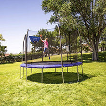 Load image into Gallery viewer, Skywalker Trampolines 12-Foot Jump N’ Dunk Trampoline with Enclosure Net - Basketball Trampoline, Blue

