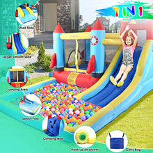 Load image into Gallery viewer, AKEYDIY Bounce House with Blower Giant Inflatable Slide Bouncy Castle for Kids 3-12 with Pool,Ball Pit,Climbing Wall,Bouncing Area,water Slide Rocket Jumping Castle,Pool Splash Indoor/Outdoor
