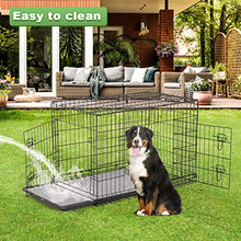 Load image into Gallery viewer, BestPet 48 inch Large Dog Crate Dog Cage Dog Kennel Metal Wire Double-Door Folding Pet Animal Pet Cage with Plastic Tray and Handle
