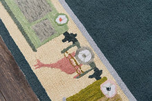 Load image into Gallery viewer, Momeni Rugs Lil' Mo Classic Collection, Kids Themed 100% Cotton Hand Hooked Area Rug, 5' x 7', Blue
