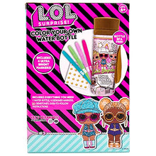 Load image into Gallery viewer, L.O.L. Surprise! Color Your Own Water Bottle By Horizon Group USA, Double Feature Series, Customizable BPA-Free Water Bottle, Includes Vibrant Makers &amp; Star Gemstones, 400 mL Refillable Water Bottle
