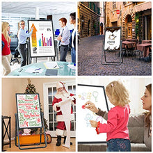 Load image into Gallery viewer, Pollenzic Stand White Board Double Sides Magnetic Dry Erase Easel White Board, 18.5x27 Inch, Portable Foldable with 1 Dry Eraser 16 Dry Erase Markers 8 Magnets Suit for Home Kids Office
