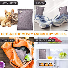 Load image into Gallery viewer, Vergali Nature Fresh Bamboo Charcoal Air Purifying Bags 10 x 100g Pack. Activated Natural Home Odor Absorber,Deodorizer and Moisture Eliminator for Closet, Shoe, Car, large Room. Pet Safe
