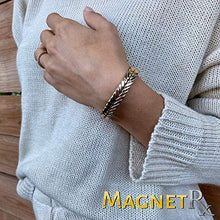 Load image into Gallery viewer, MagnetRX® Woven Copper Magnetic Bracelet - Arthritis Pain Relief &amp; Carpal Tunnel Magnetic Therapy Copper Bracelets - Adjustable Pure Copper Cuff Bracelet with Magnets (Tri-Color, M/L)
