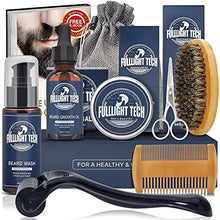 Load image into Gallery viewer, Beard Growth Kit,Beard Grooming Kit,Beard Kit W/Beard Roller,Beard Growth Oil,Beard Wash, Beard Balm,Comb,Brush,Shaving Scissors,Bag,E-book,Stocking Stuffers Birthday Gifts for Fathers Dad Men Him
