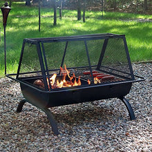 Load image into Gallery viewer, Sunnydaze Northland Outdoor Fire Pit - 36 Inch Large Wood Burning Patio &amp; Backyard Firepit for Outside with Cooking BBQ Grill Grate, Spark Screen, Fireplace Poker, and Waterproof Cover
