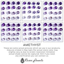 Load image into Gallery viewer, Round 0.80 CT Solitaire SGL Certified Amethyst-B Stud Earring, Violet February Birthstone Anniversary Earring, Classic Gemstone Statement Earring Gift, 92.5 sterling-silver, Pair
