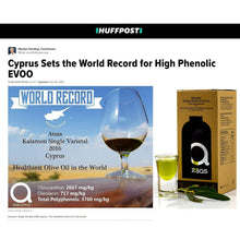 Load image into Gallery viewer, Atsas Extra Virgin Organic Olive Oil - Rich in Polyphenols - Cyprus Cold Pressed Evoo - Multiple Health Award Winner - 2023 New Harvest -100ml
