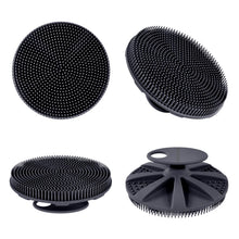 Load image into Gallery viewer, INNERNEED Food-Grade Soft Silicone Body Scrubber Shower Brush Handheld Cleansing Skin Brush, Gentle Exfoliating and Lather Well (Black)

