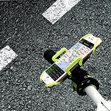 Load image into Gallery viewer, ihens5 Bike Phone Mount, Motorcycle &amp; Mountain Bike Handlebar Phone Mount Bicycle Golf Cart Stroller Cell Phone Holder with Rubber Strap 360 Degrees Rotate for iPhone X 8 7 6 6s Plus Samsung (Green)
