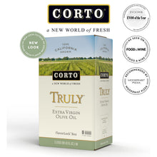 Load image into Gallery viewer, Corto TRULY | 100% Extra Virgin Olive Oil | Floral Notes | Cold Extracted in State-of-the-Art Mill | Straight from Official Corto Olive Groves &amp; Oil Producer | Oxygen-Free, Light Free FlavorLock Box
