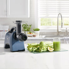 Load image into Gallery viewer, Omega MM1500BL Medical Medium Masticating Juicer, Cold Press Juicer Machine For Celery with Adjustable Dial, 200 W, Blue
