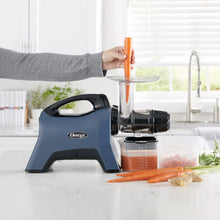 Load image into Gallery viewer, Omega MM1500BL Medical Medium Masticating Juicer, Cold Press Juicer Machine For Celery with Adjustable Dial, 200 W, Blue
