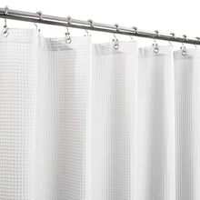 Load image into Gallery viewer, Barossa Design Cotton Blend Shower Curtain Honeycomb Waffle Weave, Soft &amp; Hotel Spa, Washable, White, 72 x 72 inch
