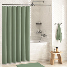 Load image into Gallery viewer, Dynamene Sage Green Shower Curtain - Waffle Textured Heavy Duty Thick Fabric Shower Curtains for Bathroom, 256GSM Luxury Weighted Polyester Cloth Bath Curtain Set with 12 Plastic Hooks，72Wx72H,Green
