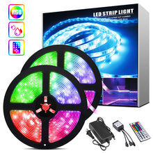 Load image into Gallery viewer, ShinePick Led Strip Lights 32.8ft Waterproof SMD 5050 150LEDs Light Strips Kit with 44 Keys Remote Controller and 12V Power Supply(2 Pack 16.4ft)
