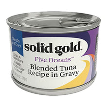 Load image into Gallery viewer, Solid Gold Wet Cat Food Shreds in Gravy - Canned Cat Food Made w/Real Tuna for Cats of All Ages - Five Oceans Grain Free Cat Wet Food for Sensitive Stomach &amp; Overall Wellness - 16ct/6oz Can
