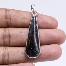 Load image into Gallery viewer, Blue Nuummite Gemstone Pendant, 925 Sterling Silver Pendant, Fancy Shape Nuummite Cabochon Pendant, Pendant For Birthday Gift, Chain Jewelry

