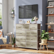 Load image into Gallery viewer, WLIVE 9-Drawer Dresser, Fabric Storage Tower for Bedroom, Hallway, Nursery, Closet, Tall Chest Organizer Unit with Fabric Bins, Steel Frame, Wood Top, Easy Pull Handle, Greige
