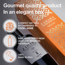 Load image into Gallery viewer, Zahara Extra Virgin Olive Oil from Italy | Sicilian Pure EVOO | Premium Early Harvest Cold Pressed Polyphenol Rich | Multiple Award Winner from Oleificio Guccione | 16.9 fl oz (500ml) Bottle With Beautiful Gift Box
