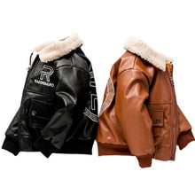 Load image into Gallery viewer, Children Jackets Boy Plush Thick Coat 2021 New Winter Casual Overcoat Kids for Boys Teenagers Outerwear Leather Coat Clothes
