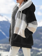 Load image into Gallery viewer, Winter Fashion Women's Coat New Casual Hooded Zipper Ladies Clothes Cashmere Women Jacket Stitching Plaid Ladies Coats
