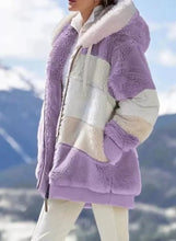 Load image into Gallery viewer, Winter Fashion Women's Coat New Casual Hooded Zipper Ladies Clothes Cashmere Women Jacket Stitching Plaid Ladies Coats
